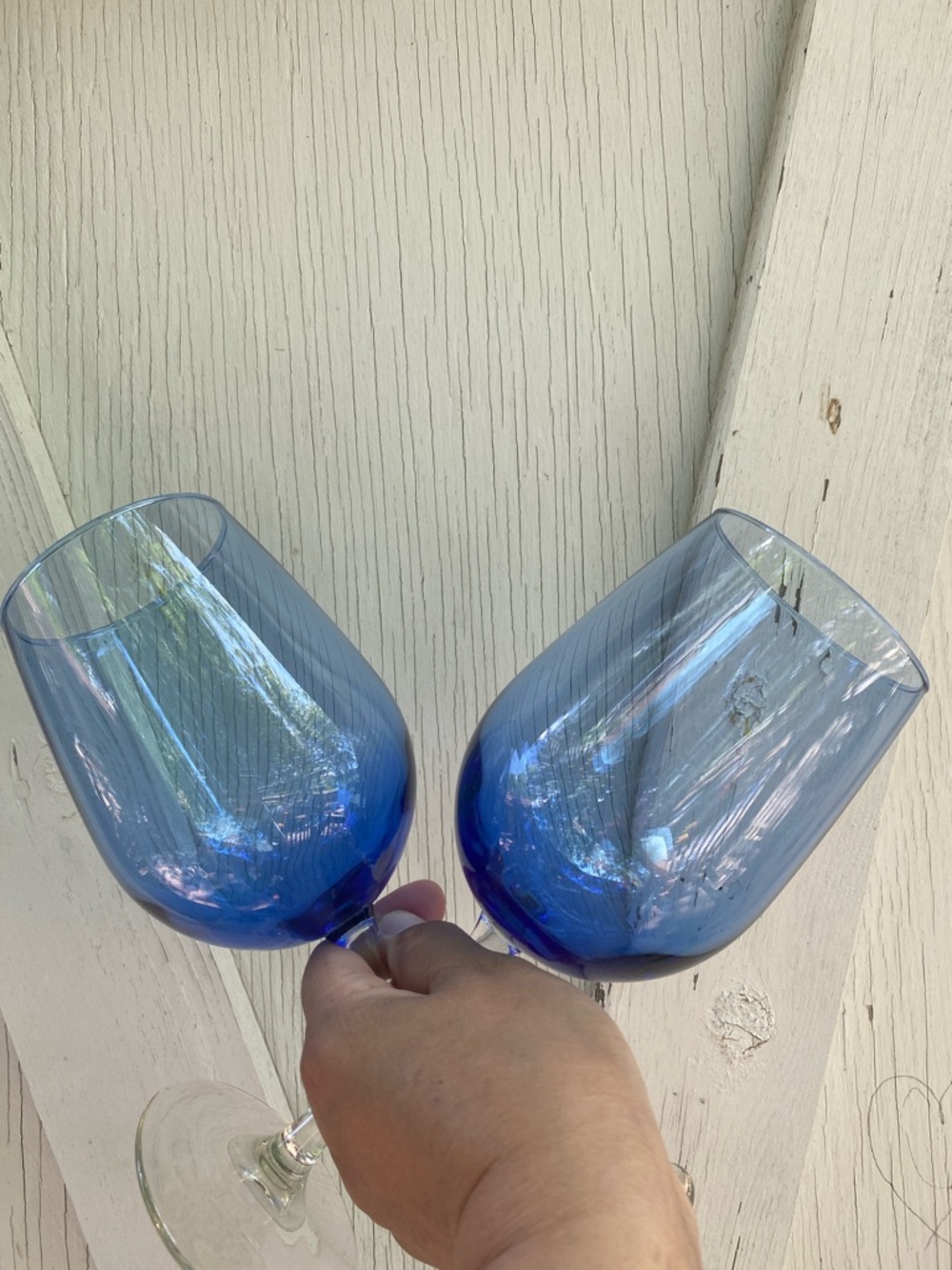 Vintage Libbey vina blue wine glasses - Picture 3 of 3
